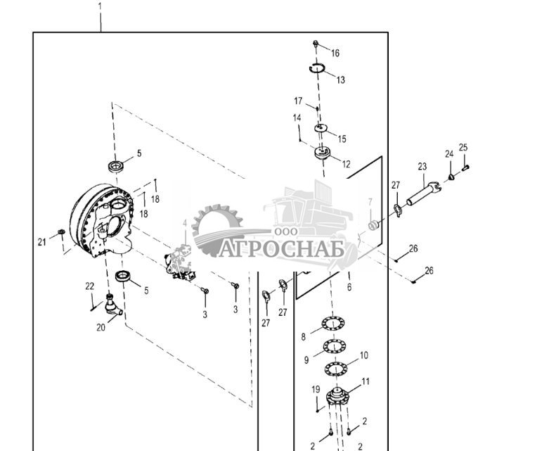 Колесная ступица, гидравлический привод на передние колеса (HFWD), левая сторона - ST880600 10.jpg